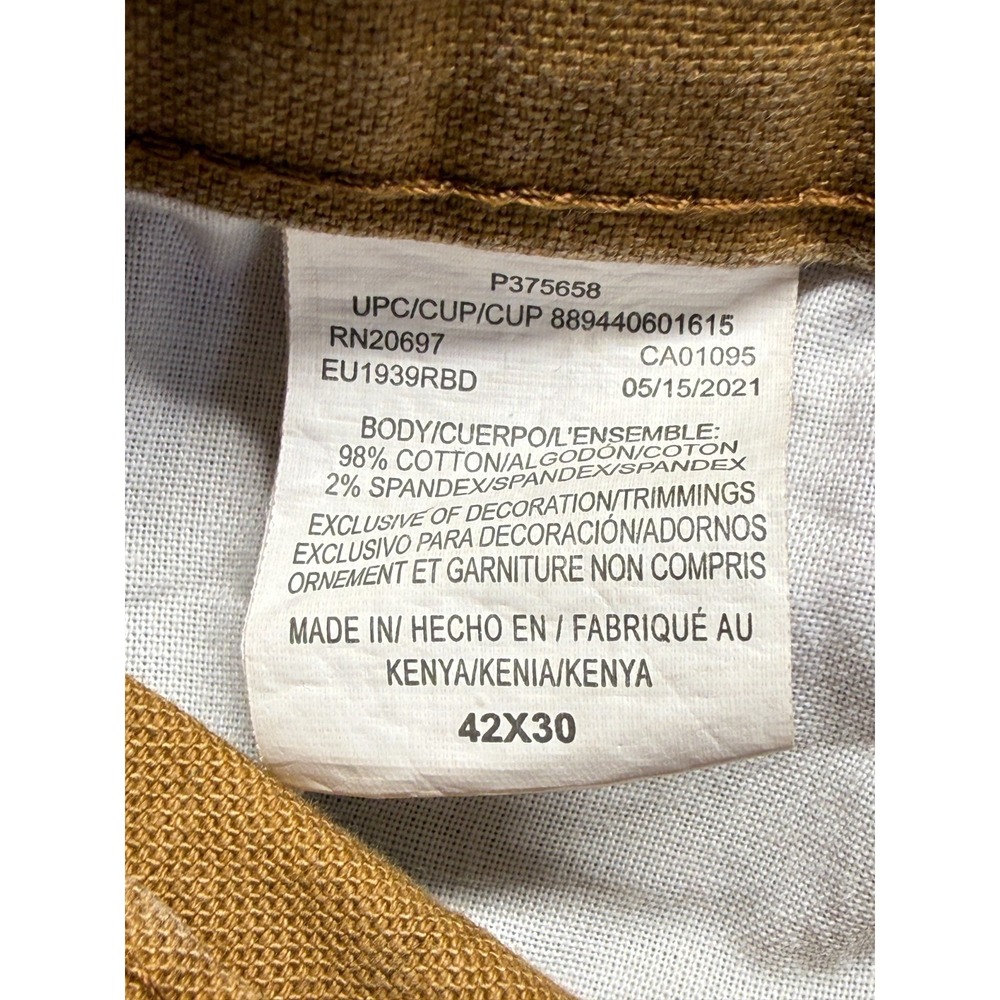 Genuine Dickies Flex Duck Utility Carpenter Pants Mens 42x29 Brown Workwear - Picture 5 of 14